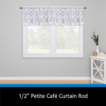 1/2" Cedric Petite Café Adjustable Curtain Rod, 48-84", Black