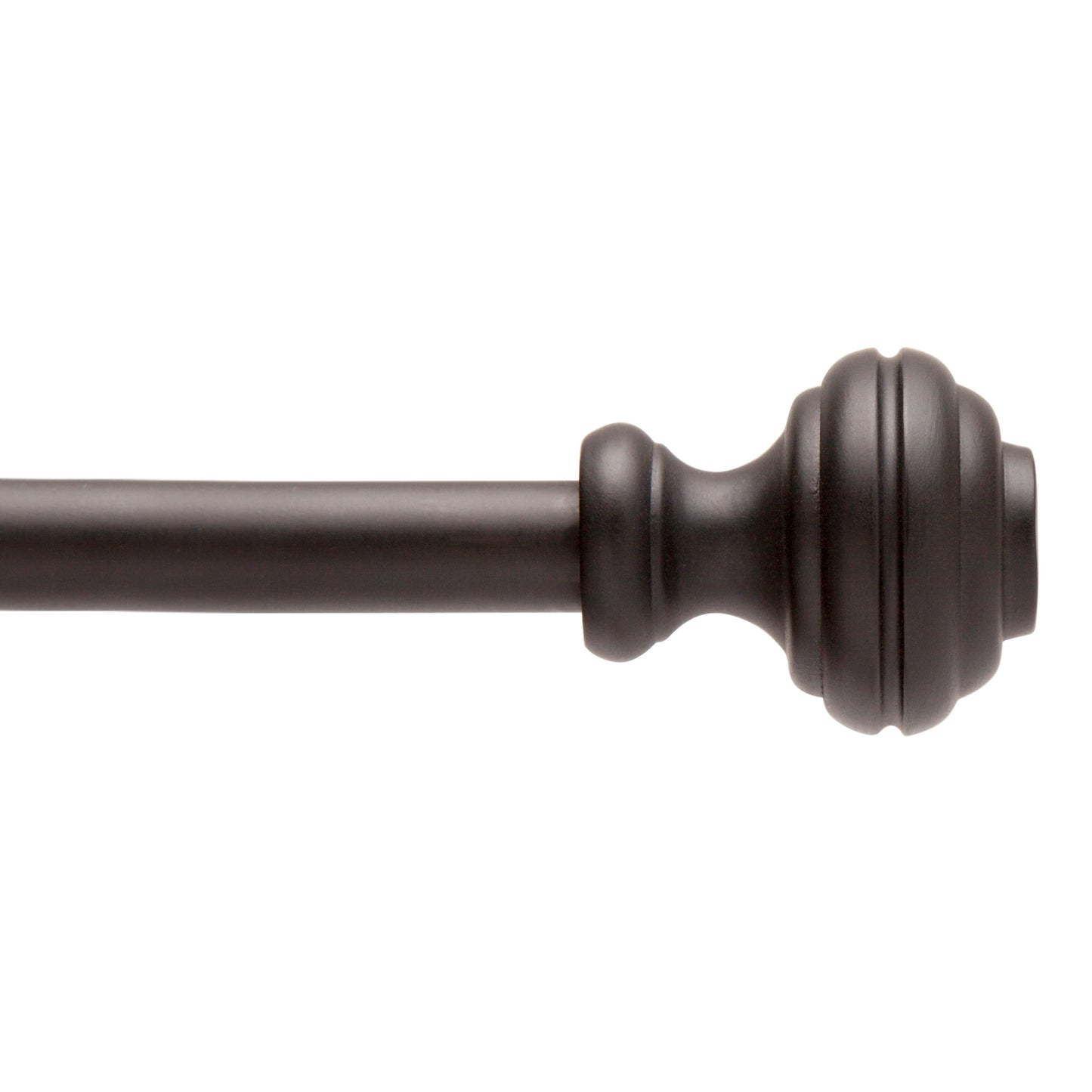 1/2" Cedric Petite Café Adjustable Curtain Rod, 48-84", Black