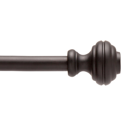 1/2" Cedric Petite Café Adjustable Curtain Rod, 48-84", Black
